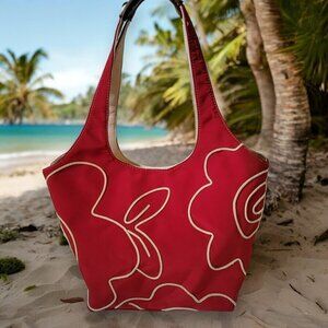 Nine West Red and White Floral Shoulder Bag
